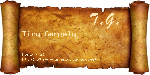 Tiry Gergely névjegykártya